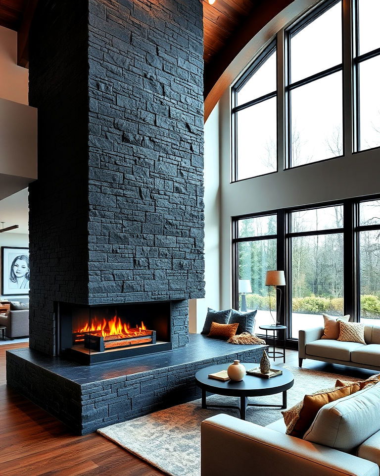 Black Stone Fireplace Ideas: Transform Your Living Space with Elegant Design - Image 3