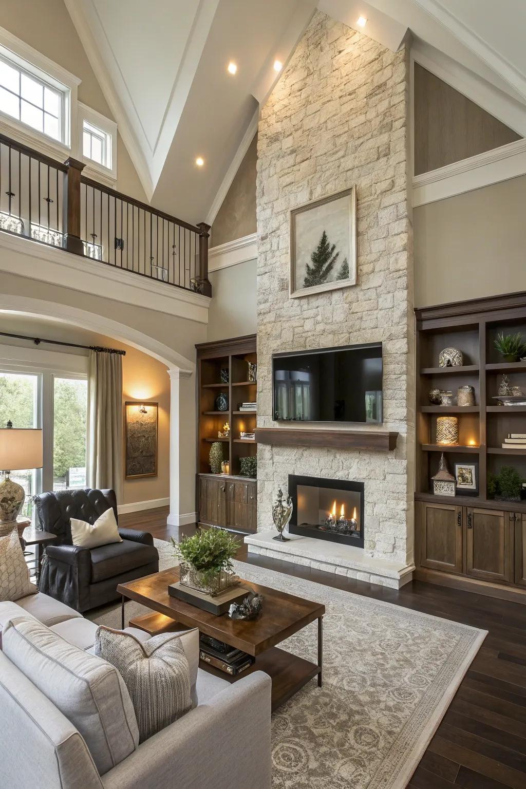 Two Story Fireplace Ideas: Elevate Your Home with Stunning Designs - Image 5